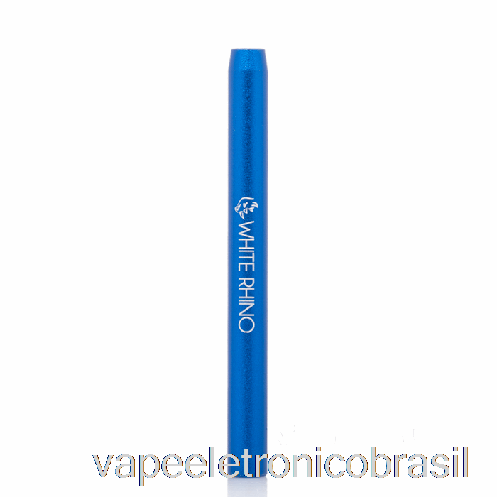 Vape Eletrônico Branco Rinoceronte Metal Bastão Provador Tubo Azul